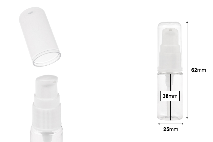 PET Μπουκάλι 10 ml με αντλία για κρέμα σε συσκευασία των 12 τεμαχίων PET Μπουκάλι 10 ml με αντλία για κρέμα σε συσκευασία των 12 τεμαχίων-εικόνα_διαστάσεις