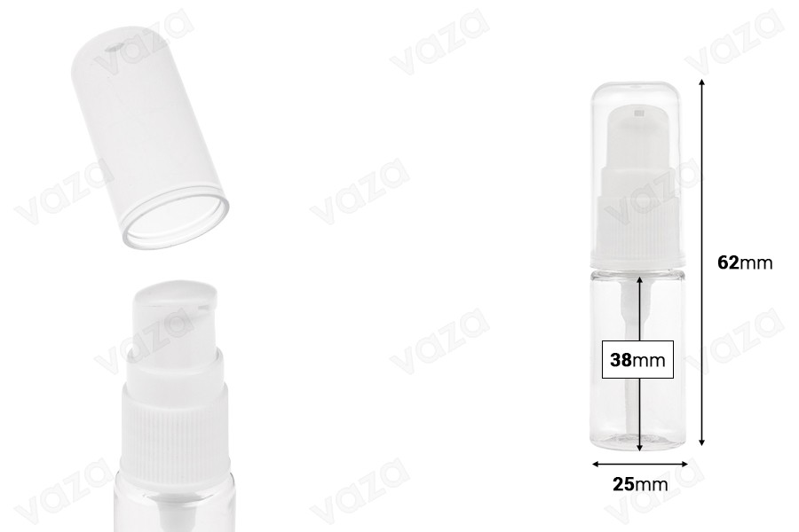 PET Μπουκάλι 10 ml με αντλία για κρέμα σε συσκευασία των 12 τεμαχίων PET Μπουκάλι 10 ml με αντλία για κρέμα σε συσκευασία των 12 τεμαχίων-εικόνα_διαστάσεις