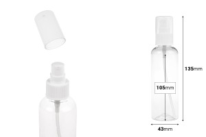 PET-Flasche 150 ml mit Pumpe in einer Packung mit 12 Stücken-εικόνα_διαστάσεις