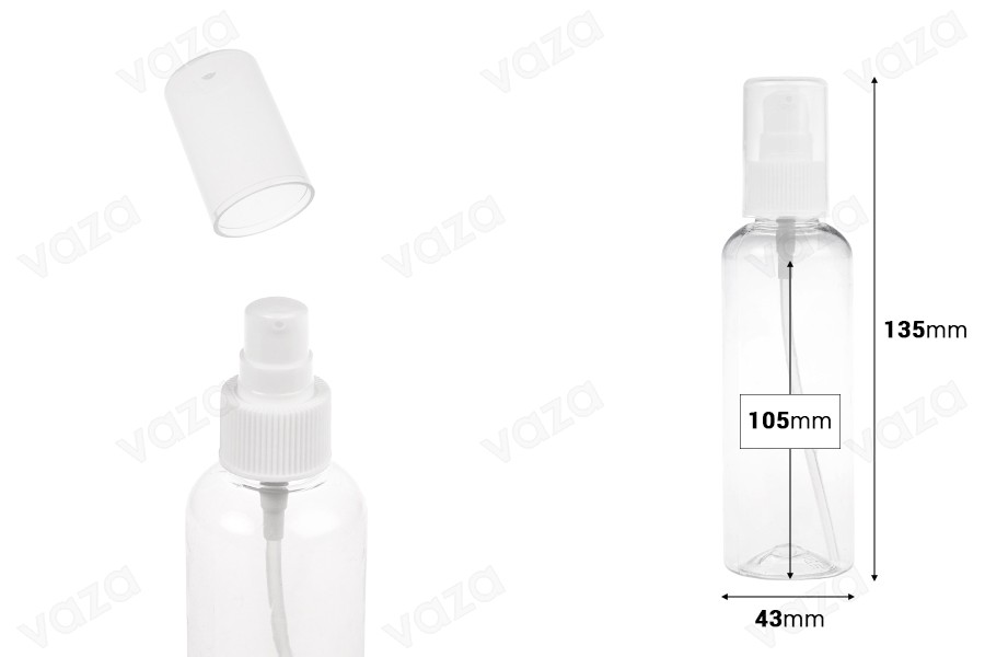 Botiglia in PET 150 ml con erogatore  per creme in confezione da 12 pezzi-dimensioni_immagine