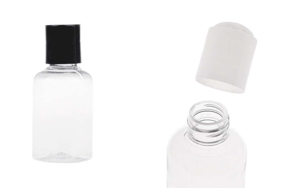 Μπουκάλι 50 ml πλαστικό (PET) με καπάκι Disk-top - 12 τμχ-εικόνα_προϊοντική