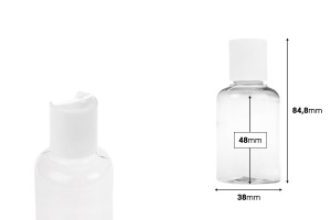 50 ml Plastikflasche (PET) mit Scheibendeckel - 12 Stk-εικόνα_διαστάσεις