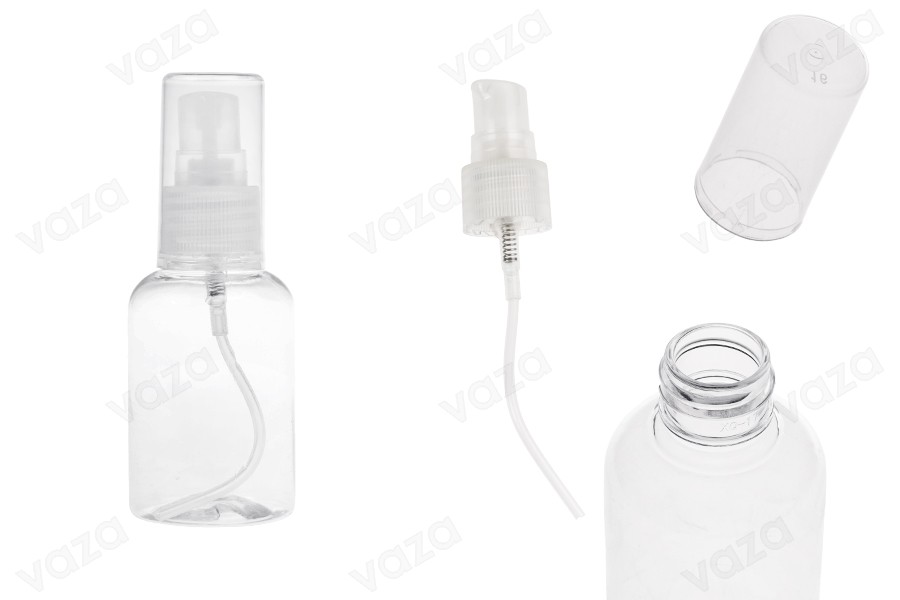 Bouteille PET de 50 ml avec pompe pour crème en lot de 12 pièces-εικόνα_προϊοντική