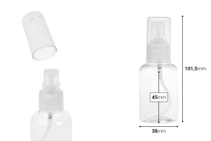 PET-Flasche 50 ml mit Pumpe in einer Packung mit 12 Stücken-εικόνα_διαστάσεις