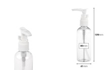 Μπουκάλι 100 ml πλαστικό (PET) με αντλία για σαμπουάν - 12 τμχ Μπουκάλι 100 ml πλαστικό (PET) με αντλία για σαμπουάν - 12 τμχ-εικόνα_διαστάσεις