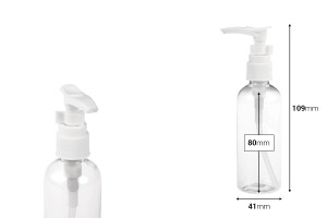 Bouteille en plastique (PET) de 100 ml avec pompe pour shampooing - 12 pcs-εικόνα_διαστάσεις