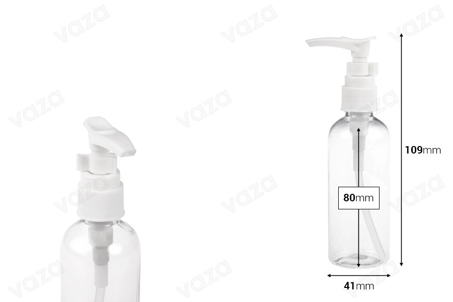 Μπουκάλι 100 ml πλαστικό (PET) με αντλία για σαμπουάν - 12 τμχ Μπουκάλι 100 ml πλαστικό (PET) με αντλία για σαμπουάν - 12 τμχ-εικόνα_διαστάσεις