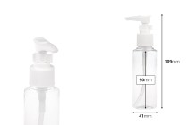 PET-Flasche 100ml mit Pumpe für Schampoo in einer Packung mit 12 Stücken PET-Flasche 100ml mit Pumpe für Schampoo in einer Packung mit 12 Stücken-bildabmessungen