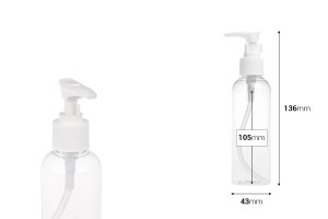 PET-Flasche 150ml mit Pumpe für Schampoo in einer Packung mit 12 Stücken-bildabmessungen