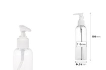 PET-Flasche 180ml mit Pumpe für Schampoo in einer Packung mit 12 Stücken PET-Flasche 180ml mit Pumpe für Schampoo in einer Packung mit 12 Stücken-bildabmessungen