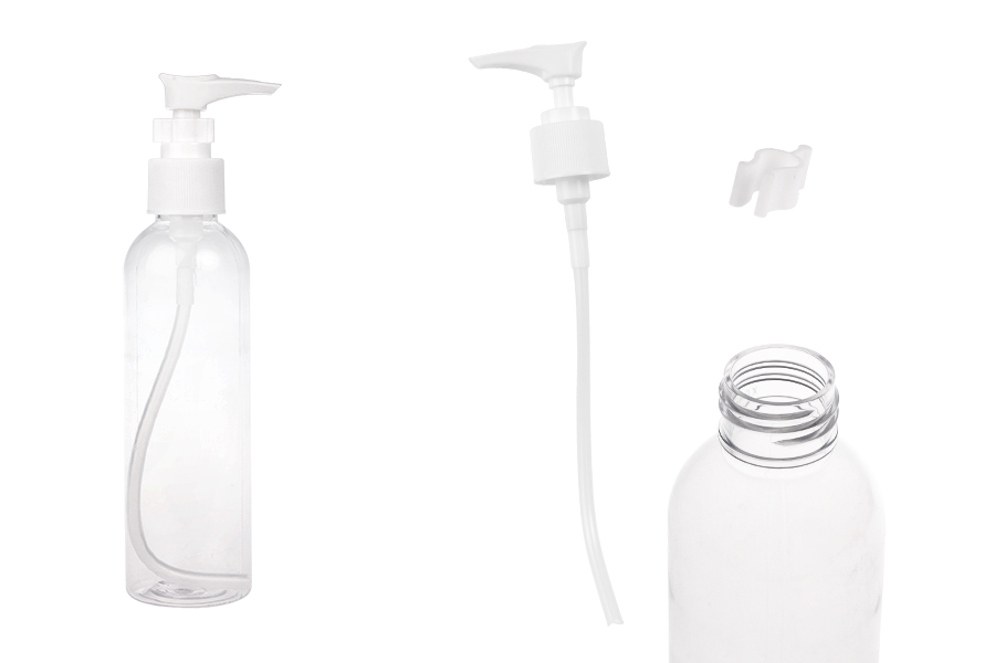 Transparent 200ml PET pump bottle for shampoo, available in a package with 12 pieces-image_product