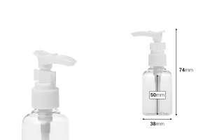 Bottiglia in PET da 50 ml con erogatore per shampoo in confezione da 12 pezzi-dimensioni_immagine