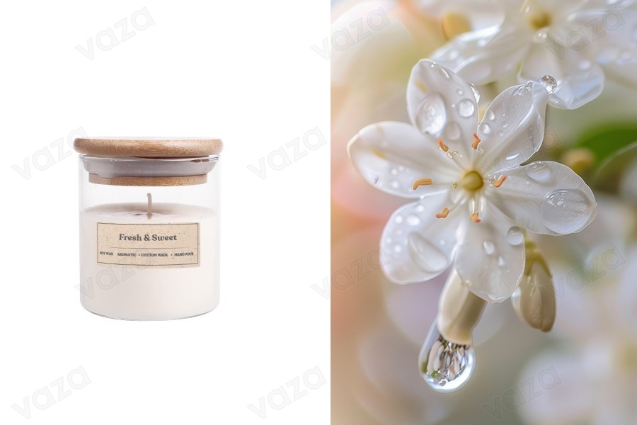 Fresh & Sweet Candela aromatica di soia con stoppino in legno (110gr) Fresh & Sweet Candela aromatica di soia con stoppino in legno (110gr)-εικόνα_προϊοντική