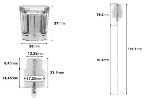 Set - 15/400 Spray und Luxus-Acrylkappe in Gold-/Silberfarben-bildabmessungen