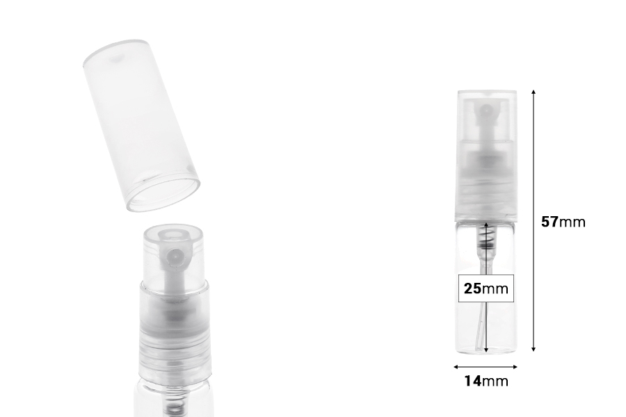 3 ml glass bottle with spray and full plastic cap-image_dimensions
