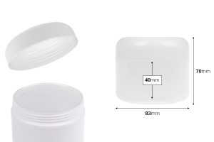 Plastikdose 200ml weiß, doppelt mit Plastikdichtung-εικόνα_διαστάσεις