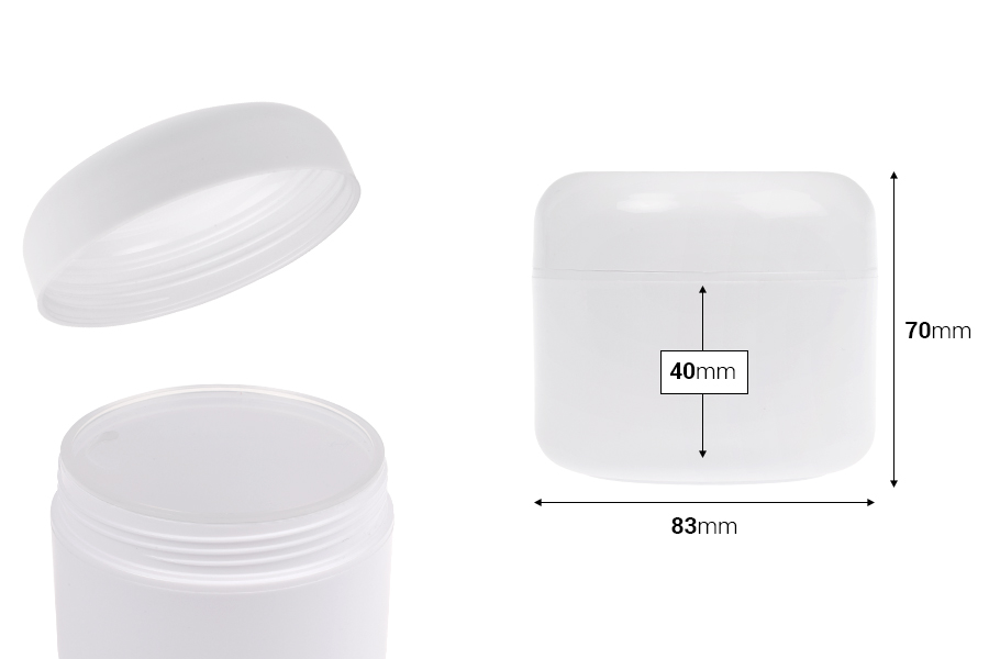 Πλαστικό βάζο 200 ml λευκό, δίπατο με πλαστικό παρέμβυσμα