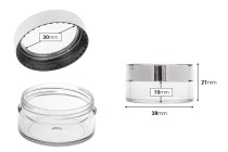 Vasetto in acrilico trasparente da 10 ml con dettaglio sul coperchio - 12 pezzi-dimensioni_immagine