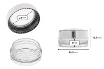 Vasetto in acrilico trasparente da 3 ml con dettaglio sul coperchio - 12 pezzi Vasetto in acrilico trasparente da 3 ml con dettaglio sul coperchio - 12 pezzi-dimensioni_immagine