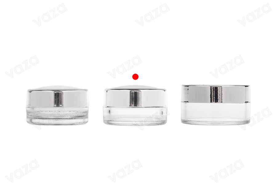 Βαζάκι ακρυλικό 5 ml διάφανο με λεπτομέρεια στο καπάκι - 12 τμχ Βαζάκι ακρυλικό 5 ml διάφανο με λεπτομέρεια στο καπάκι - 12 τμχ-εικόνα_σύνθεση