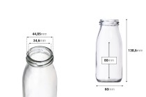 250ml glass bottle for juices, available with straw hole lid 250ml glass bottle for juices, available with straw hole lid-εικόνα_διαστάσεις