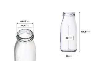 Glasflasche 250 ml für Limonade mit Deckel (rosa, silber, rot) und Loch für Strohhalm-εικόνα_διαστάσεις
