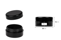 Pot en plastique pour crème de 5ml de couleur noire en lot de 12 pcs Pot en plastique pour crème de 5ml de couleur noire en lot de 12 pcs-photo_dimensions