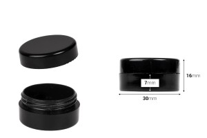 Pot en plastique pour crème de 5ml de couleur noire en lot de 12 pcs-photo_dimensions