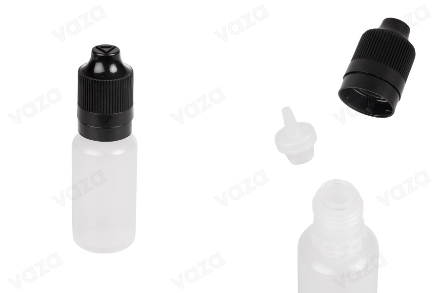 Μπουκαλάκι πλαστικό 15 ml με καπάκι CRC και dropper για ηλεκτρονικό τσιγάρο - 50 τμχ-εικόνα_προϊοντική