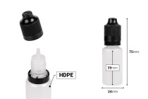 Μπουκαλάκι πλαστικό 15 ml με καπάκι CRC και dropper για ηλεκτρονικό τσιγάρο - 50 τμχ-εικόνα_διαστάσεις
