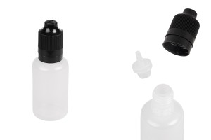 Μπουκαλάκι πλαστικό 30 ml με καπάκι CRC και dropper για ηλεκτρονικό τσιγάρο - 50 τμχ-εικόνα_προϊοντική