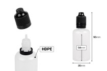 Μπουκαλάκι πλαστικό 50 ml με καπάκι CRC και dropper για ηλεκτρονικό τσιγάρο - 50 τμχ-εικόνα_διαστάσεις