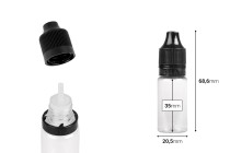 Μπουκαλάκι πλαστικό 10 ml με καπάκι CRC και πλαστικό dropper για ηλεκτρονικό τσιγάρο - 50 τμχ-εικόνα_διαστάσεις