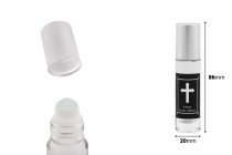 Roll on glass 10 ml with glass ball, black print "Myrto of Mount Athos and aluminum cap in various colors for churches - monasteries Roll on glass 10 ml with glass ball, black print "Myrto of Mount Athos and aluminum cap in various colors for churches - monasteries-image_dimensions