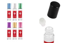 Roll on glass 10 ml with glass ball, red print "Myrto Mount Athos and aluminum cap in various colors for churches - monasteries Roll on glass 10 ml with glass ball, red print "Myrto Mount Athos and aluminum cap in various colors for churches - monasteries-image_product