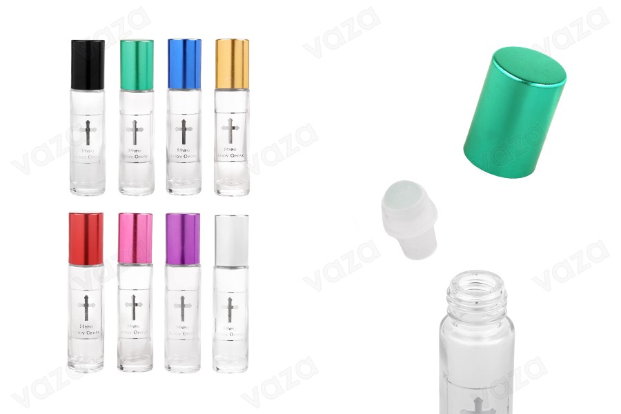 Roll-on en verre de 10 ml transparent avec impression argentée Roll-on en verre de 10 ml transparent avec impression argentée-photo_produit