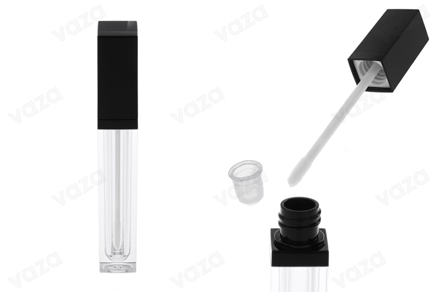 Lipglosshülse 8ml mit schwarzem Deckel - 6 Stück-produktbild