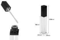 Kuti akrilike për lip gloss 8 ml me kapak në ngjyrë të zezë - 6 copë-imazh_dimensione