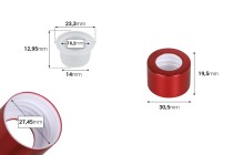 Couvercle en aluminium pour odorants de pièces PP28 avec fente pour bâtonnets et bouchons en différentes couleurs Couvercle en aluminium pour odorants de pièces PP28 avec fente pour bâtonnets et bouchons en différentes couleurs-photo_dimensions