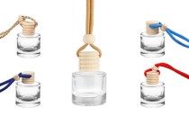 10 ml bottle for cylindrical car perfume with wooden lid - 25 pcs-image_product