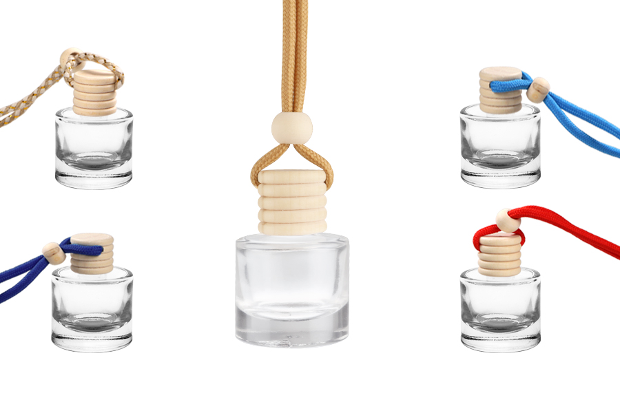 10 ml bottle for cylindrical car perfume with wooden lid - 25 pcs-image_product