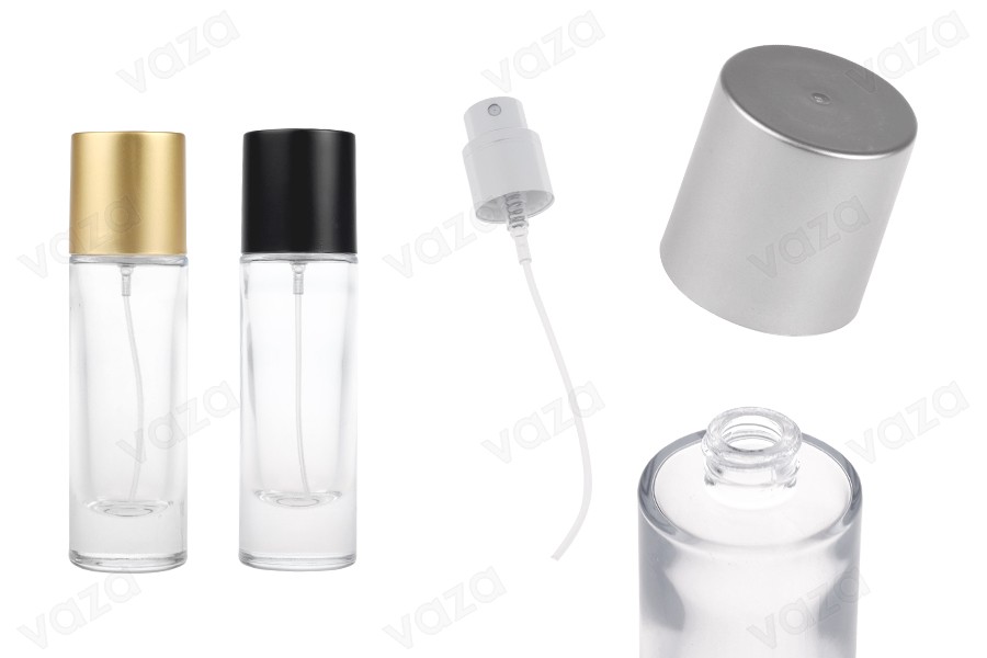 Φιάλη αρωμάτων 30 ml διάφανη με σπρέι και καπάκι σε διάφορα ματ χρώματα-εικόνα_προϊοντική