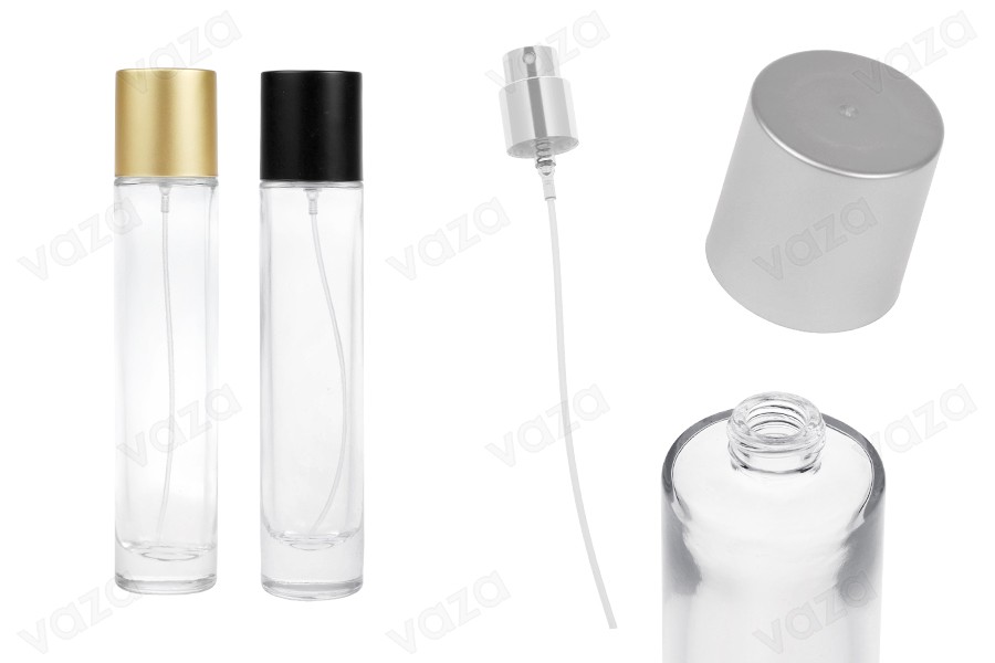 Φιάλη αρωμάτων διάφανη 50 ml με σπρέι και καπάκι σε διάφορα ματ χρώματα Φιάλη αρωμάτων διάφανη 50 ml με σπρέι και καπάκι σε διάφορα ματ χρώματα-εικόνα_προϊοντική