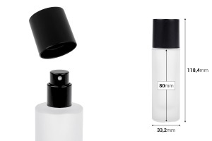 Sandgestrahlter Parfümflakon, 30 ml, mit Sprühkopf und Verschluss in verschiedenen matten Farben-bildabmessungen