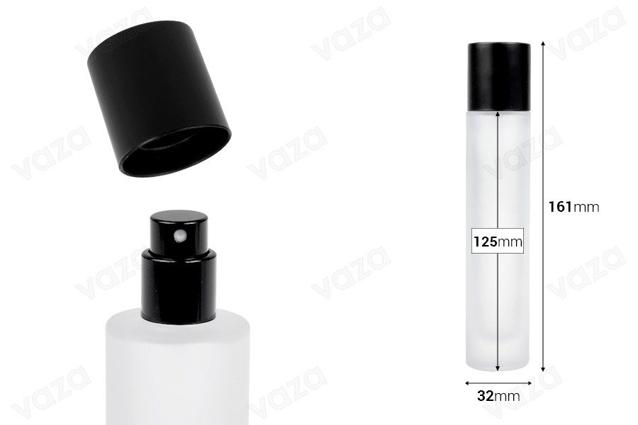 Φιάλη αρωμάτων αμμοβολής 50 ml με σπρέι και καπάκι σε διάφορα ματ χρώματα Φιάλη αρωμάτων αμμοβολής 50 ml με σπρέι και καπάκι σε διάφορα ματ χρώματα-εικόνα_διαστάσεις