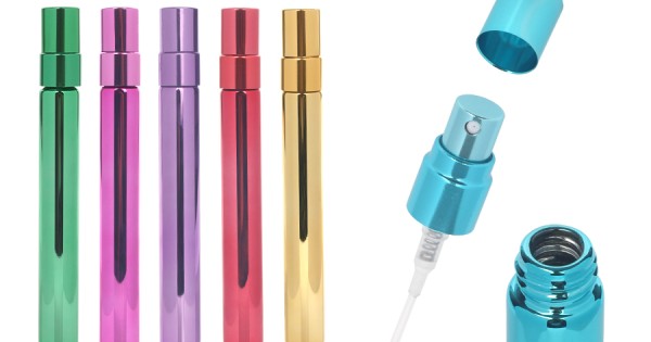 JamHooDirect Flaconi a rullo per oli essenziali da 10 ml, in vetro trasparente ricaricabile con 1 apribottiglie e 1 contagocce, perfetti per