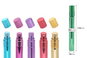 Glasparfümflakon 10 ml mit Aluminiumbeschichtung und Zerstäuber - 6 Stück-bildabmessungen