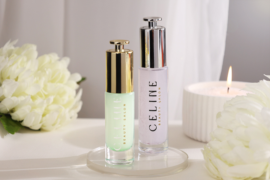 Καπάκι σταγονόμετρο πολυτελείας σε χρυσό ή ασημί χρώμα με κουμπί-εικόνα_σύνθεση