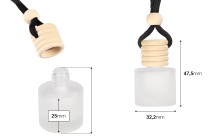 Flacone cilindrico satinato da 10 ml per deodorante per auto con tappo e tappo in legno - 25 pezzi Flacone cilindrico satinato da 10 ml per deodorante per auto con tappo e tappo in legno - 25 pezzi