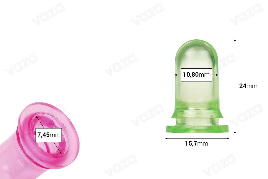 Biberon gome në ngjyra të ndryshme për pikatore 5 deri në 100 ml-imazh_dimensione